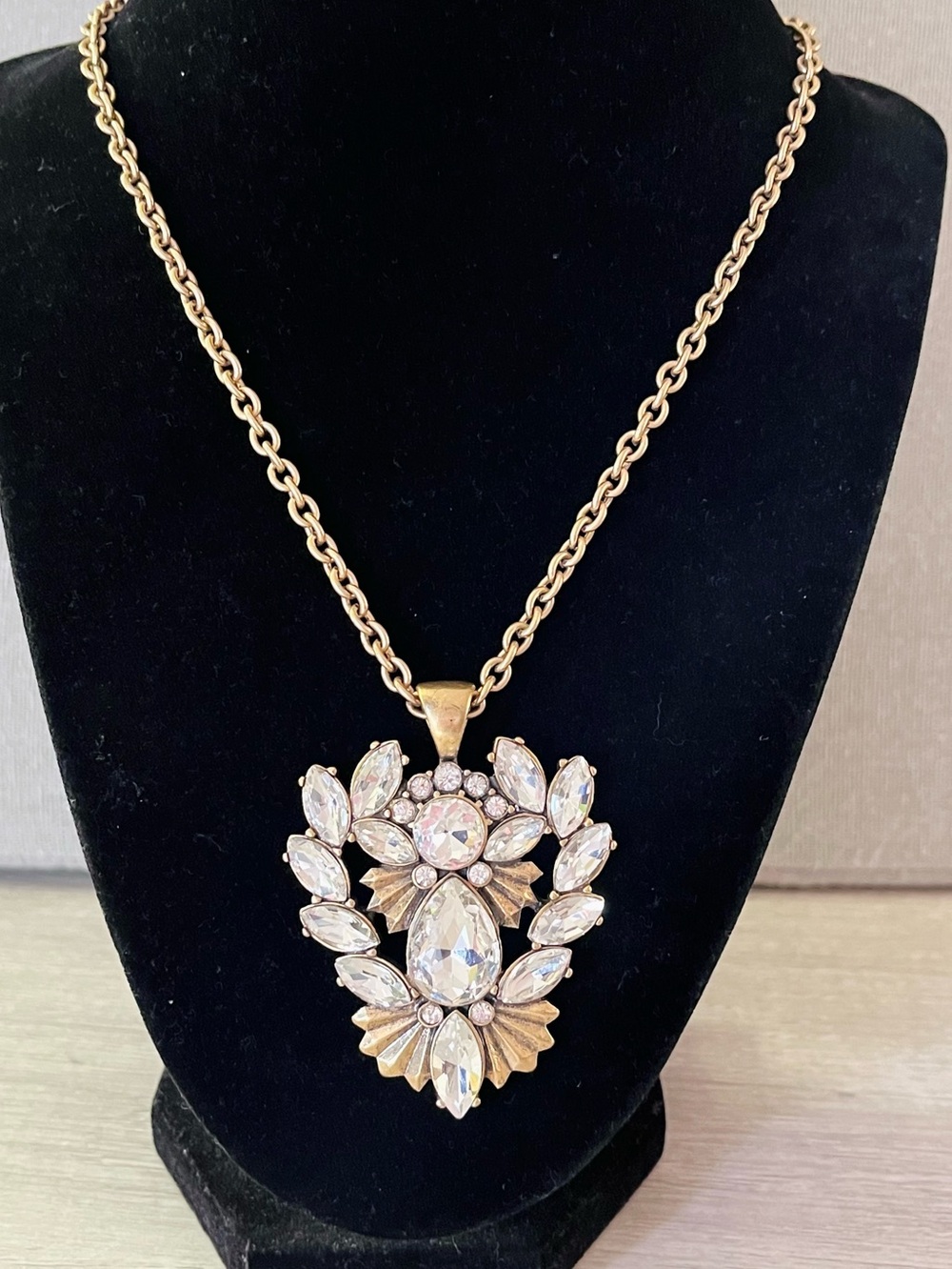J. Crew Vintage Crystal Pendant Necklace